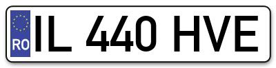 Placuta inmatriculare numar auto  IL-440-HVE, IL 440 HVE, IL440HVE