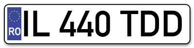 Placuta inmatriculare numar auto  IL-440-TDD, IL 440 TDD, IL440TDD