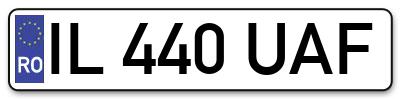 Placuta inmatriculare numar auto  IL-440-UAF, IL 440 UAF, IL440UAF