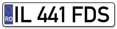 Placuta inmatriculare numar auto  IL-441-FDS, IL 441 FDS, IL441FDS