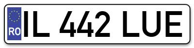 Placuta inmatriculare numar auto  IL-442-LUE, IL 442 LUE, IL442LUE