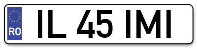 Placuta inmatriculare numar auto  IL-45-IMI, IL 45 IMI, IL45IMI