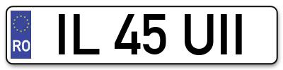 Placuta inmatriculare numar auto  IL-45-UII, IL 45 UII, IL45UII