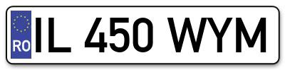 Placuta inmatriculare numar auto  IL-450-WYM, IL 450 WYM, IL450WYM