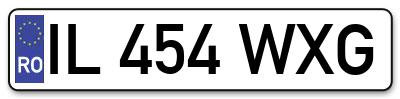 Placuta inmatriculare numar auto  IL-454-WXG, IL 454 WXG, IL454WXG