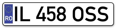 Placuta inmatriculare numar auto  IL-458-OSS, IL 458 OSS, IL458OSS