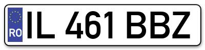 Placuta inmatriculare numar auto  IL-461-BBZ, IL 461 BBZ, IL461BBZ