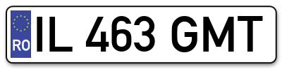 Placuta inmatriculare numar auto  IL-463-GMT, IL 463 GMT, IL463GMT