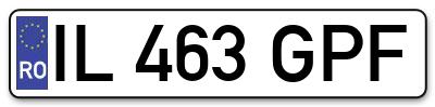 Placuta inmatriculare numar auto  IL-463-GPF, IL 463 GPF, IL463GPF