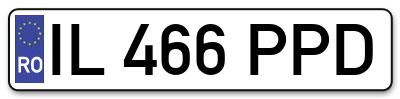 Placuta inmatriculare numar auto  IL-466-PPD, IL 466 PPD, IL466PPD