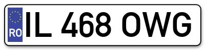 Placuta inmatriculare numar auto  IL-468-OWG, IL 468 OWG, IL468OWG