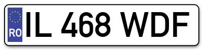 Placuta inmatriculare numar auto  IL-468-WDF, IL 468 WDF, IL468WDF