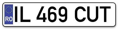 Placuta inmatriculare numar auto  IL-469-CUT, IL 469 CUT, IL469CUT