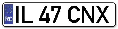 Placuta inmatriculare numar auto  IL-47-CNX, IL 47 CNX, IL47CNX
