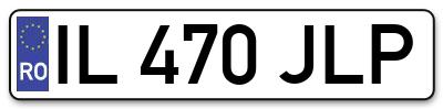 Placuta inmatriculare numar auto  IL-470-JLP, IL 470 JLP, IL470JLP