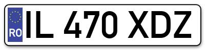 Placuta inmatriculare numar auto  IL-470-XDZ, IL 470 XDZ, IL470XDZ