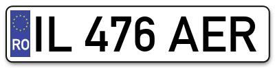 Placuta inmatriculare numar auto  IL-476-AER, IL 476 AER, IL476AER