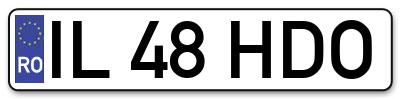 Placuta inmatriculare numar auto  IL-48-HDO, IL 48 HDO, IL48HDO