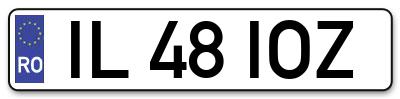 Placuta inmatriculare numar auto  IL-48-IOZ, IL 48 IOZ, IL48IOZ