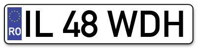 Placuta inmatriculare numar auto  IL-48-WDH, IL 48 WDH, IL48WDH