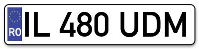 Placuta inmatriculare numar auto  IL-480-UDM, IL 480 UDM, IL480UDM