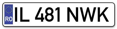 Placuta inmatriculare numar auto  IL-481-NWK, IL 481 NWK, IL481NWK