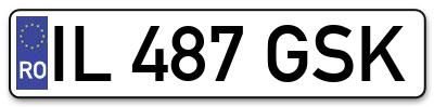 Placuta inmatriculare numar auto  IL-487-GSK, IL 487 GSK, IL487GSK