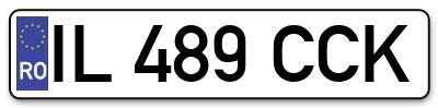 Placuta inmatriculare numar auto  IL-489-CCK, IL 489 CCK, IL489CCK