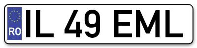 Placuta inmatriculare numar auto  IL-49-EML, IL 49 EML, IL49EML