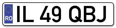 Placuta inmatriculare numar auto  IL-49-QBJ, IL 49 QBJ, IL49QBJ