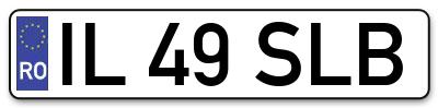 Placuta inmatriculare numar auto  IL-49-SLB, IL 49 SLB, IL49SLB
