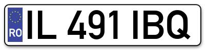 Placuta inmatriculare numar auto  IL-491-IBQ, IL 491 IBQ, IL491IBQ