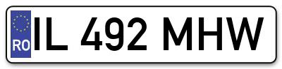 Placuta inmatriculare numar auto  IL-492-MHW, IL 492 MHW, IL492MHW