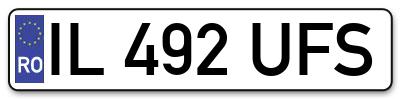 Placuta inmatriculare numar auto  IL-492-UFS, IL 492 UFS, IL492UFS