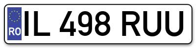 Placuta inmatriculare numar auto  IL-498-RUU, IL 498 RUU, IL498RUU
