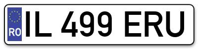 Placuta inmatriculare numar auto  IL-499-ERU, IL 499 ERU, IL499ERU