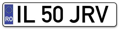 Placuta inmatriculare numar auto  IL-50-JRV, IL 50 JRV, IL50JRV