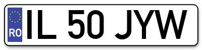 Placuta inmatriculare numar auto  IL-50-JYW, IL 50 JYW, IL50JYW