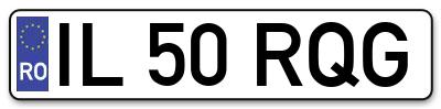 Placuta inmatriculare numar auto  IL-50-RQG, IL 50 RQG, IL50RQG