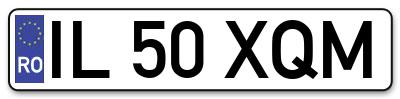 Placuta inmatriculare numar auto  IL-50-XQM, IL 50 XQM, IL50XQM