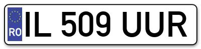 Placuta inmatriculare numar auto  IL-509-UUR, IL 509 UUR, IL509UUR