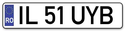 Placuta inmatriculare numar auto  IL-51-UYB, IL 51 UYB, IL51UYB