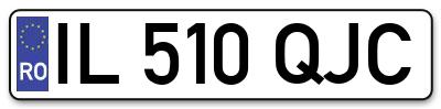Placuta inmatriculare numar auto  IL-510-QJC, IL 510 QJC, IL510QJC