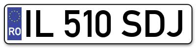 Placuta inmatriculare numar auto  IL-510-SDJ, IL 510 SDJ, IL510SDJ