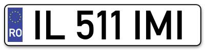 Placuta inmatriculare numar auto  IL-511-IMI, IL 511 IMI, IL511IMI