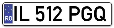 Placuta inmatriculare numar auto  IL-512-PGQ, IL 512 PGQ, IL512PGQ