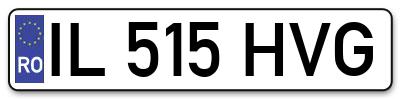 Placuta inmatriculare numar auto  IL-515-HVG, IL 515 HVG, IL515HVG