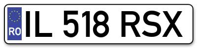 Placuta inmatriculare numar auto  IL-518-RSX, IL 518 RSX, IL518RSX