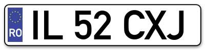 Placuta inmatriculare numar auto  IL-52-CXJ, IL 52 CXJ, IL52CXJ