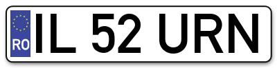 Placuta inmatriculare numar auto  IL-52-URN, IL 52 URN, IL52URN